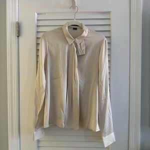 Theory Women's Beige Silk Blouse